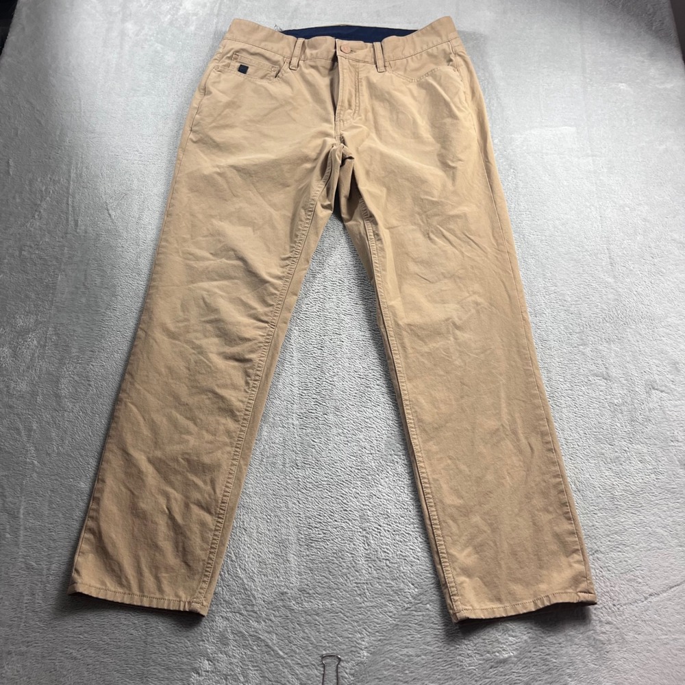 Vineyard Vines Mens On-The-Go 5-Pocket Pants Khaki Tan 33x30 Stretch Chino Pant